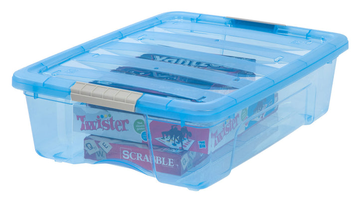 Stack & Pull™ Storage Box - 26 QT, 6 Pack, Trans Blue - IRIS USA, Inc.