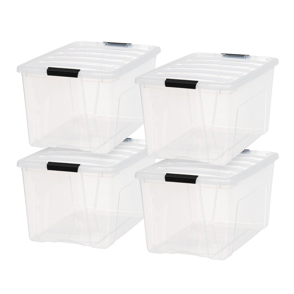 IRIS USA 6 Pack 19qt Clear View Plastic Storage Bin with Lid and Secure  Latching Buckles