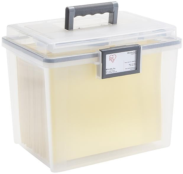 IRIS 19 Qt. Portable WeatherPro File Storage Box in Clear 110350 - The Home  Depot