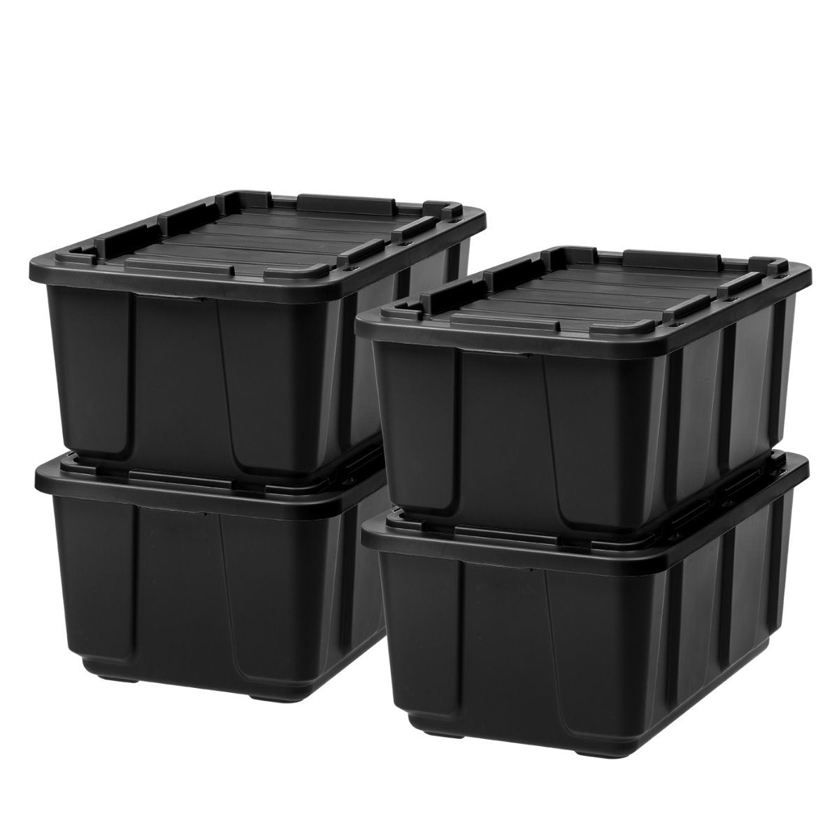 27 Gal Heavy Duty Latching Black Plastic Storage Tote Box - HART Tools
