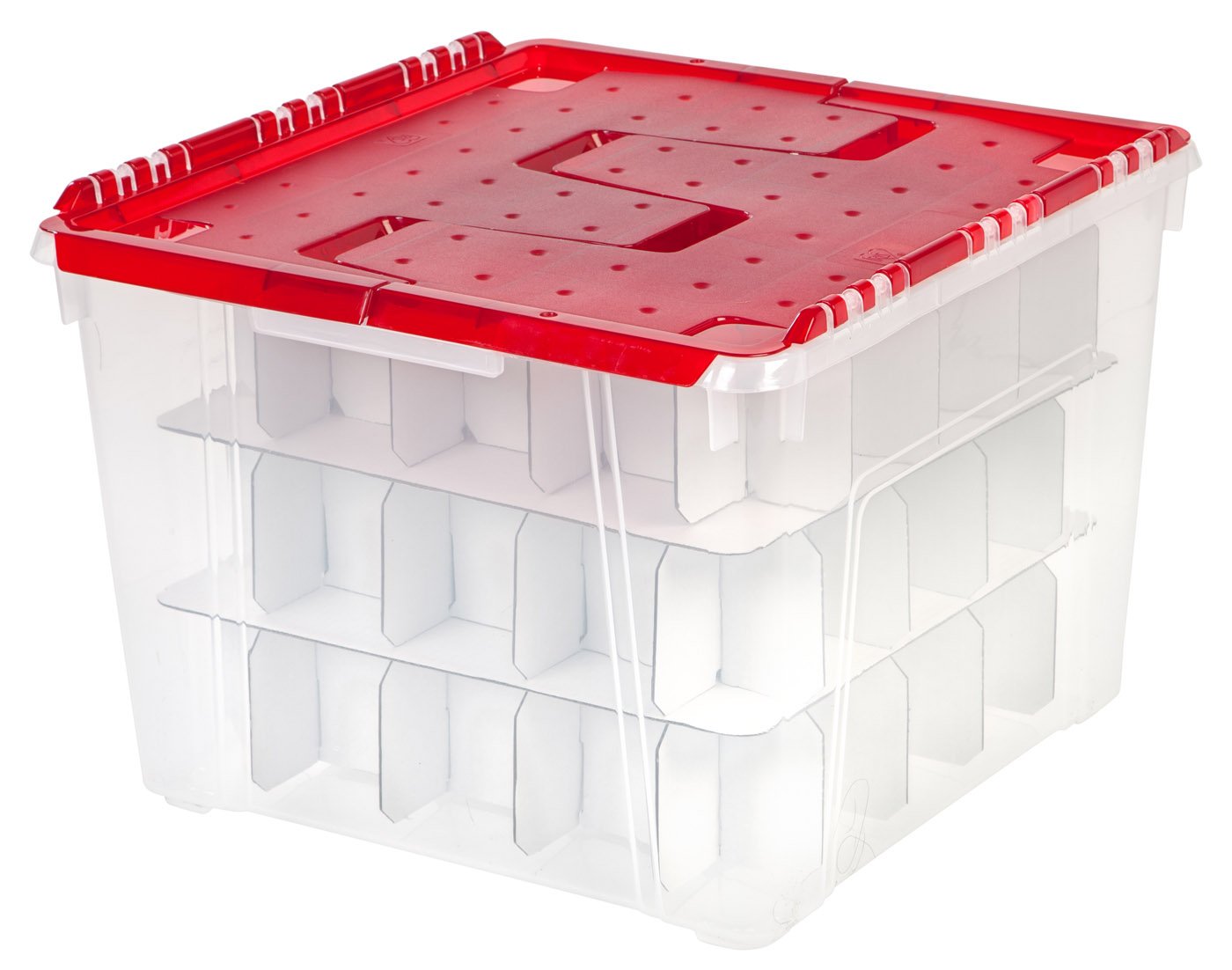 Holiday Ornament Wing Lid Storage Box IRIS USA Inc