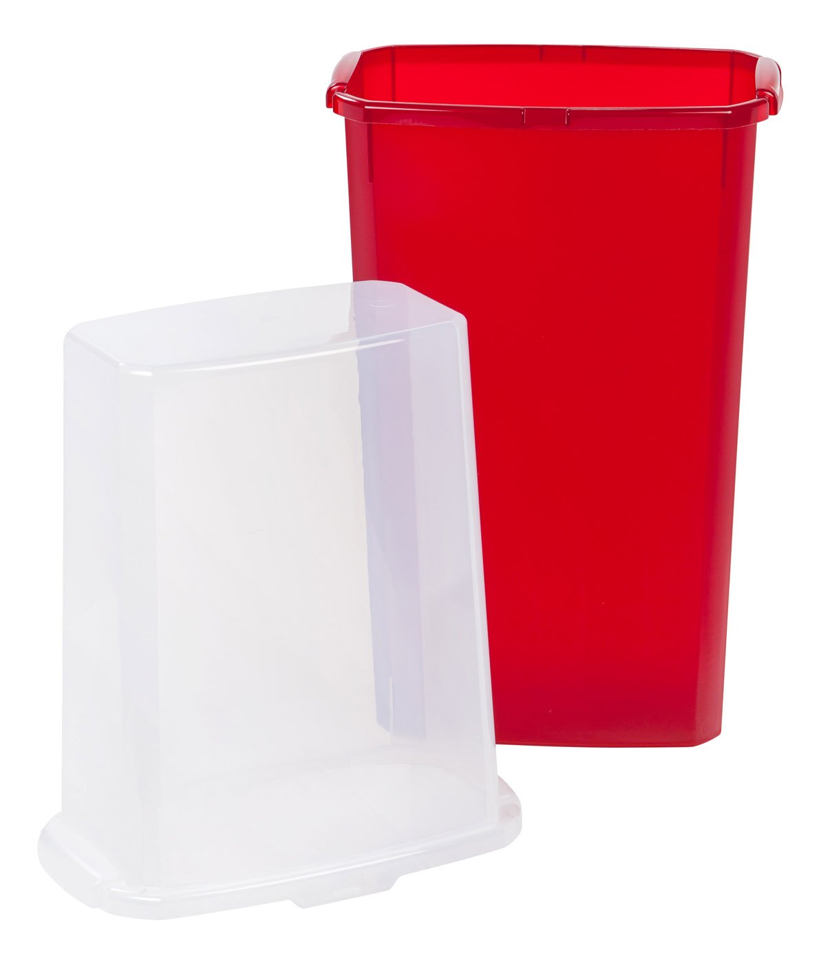 IRIS USA 40 20 Rolls Wrapping Paper Storage Container, Clear/Red